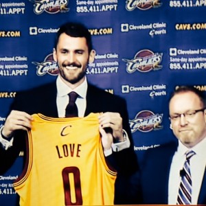 Kevin Love and David Griffin Jersey Photo